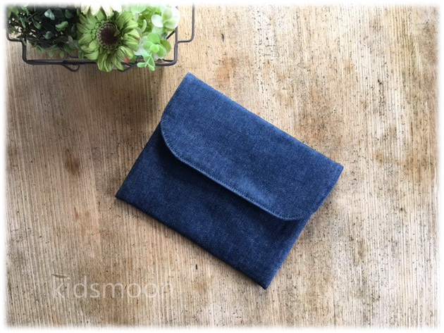 幼稚園お便り入れデニムマジックテープシンプル手作り