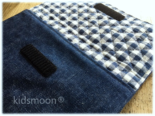 幼稚園お便り入れデニムマジックテープシンプル手作り