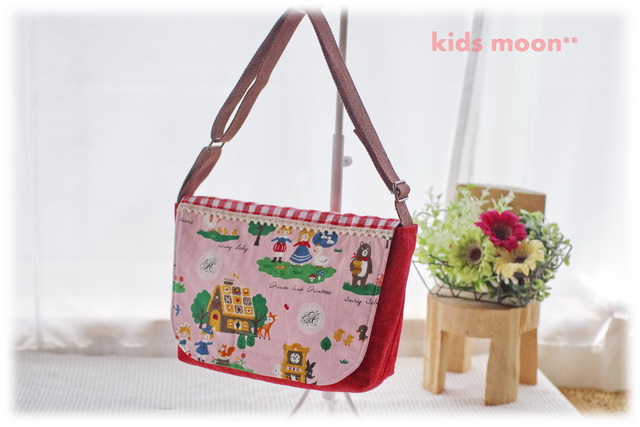 総手作りのおしゃれかわいい幼稚園グッズ保育園グッズの通販ショップ キッズムーン 通園ショルダーバッグ きしゃぽっぽ デニム ハンドメイド入園通園グッズ